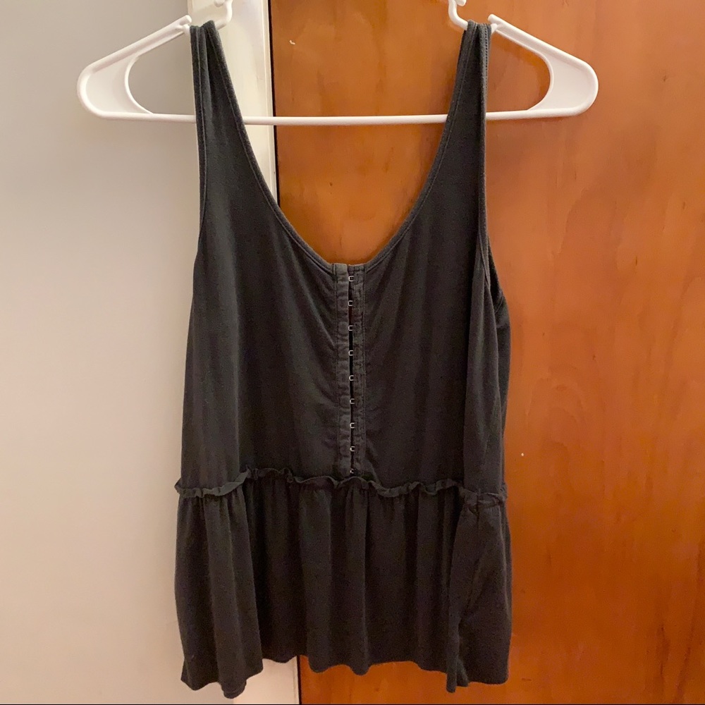AE Soft & Sexy Clasp Front Peplum Tank Top